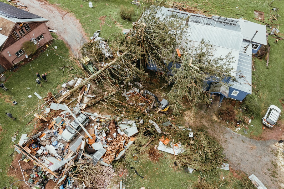 Insurance adjuster reviewing fire damage in a Florida home